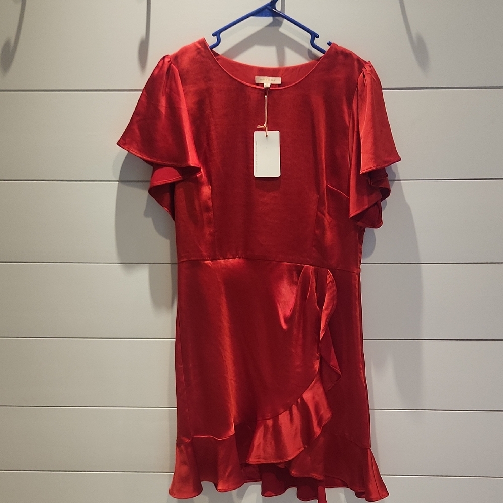 Skies Are Blue Vibrant Red Dress